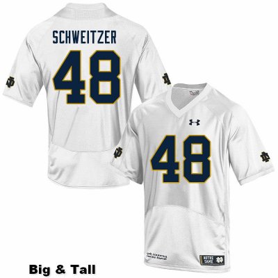 Notre Dame Fighting Irish Men's Will Schweitzer #48 White Under Armour Authentic Stitched Big & Tall College NCAA Football Jersey UEB0199ZZ